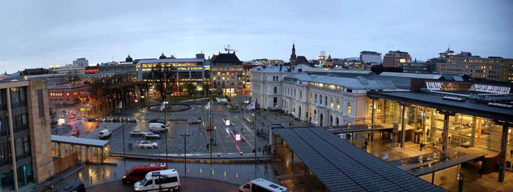 Oslo, Norway. The Central Station as seen from Thon Hotel Opera, 6th floor.
© 2012 Knut Dalen