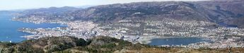 Bergen, Norway, as seen from the mountain Løvstakken
© 2009 Knut Dalen
