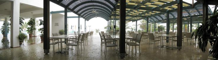 Après nous le déluge. The restaurant, Sunrise Beach Hotel, Protaras, Cyprus, November 2nd 2009 during heavy rain 
© 2009 Knut Dalen