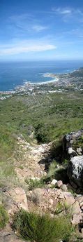 Camps Bay as seen from the ravine below The twelve apostles, Western Cape, South Africa 
© 2008 Knut Dalen